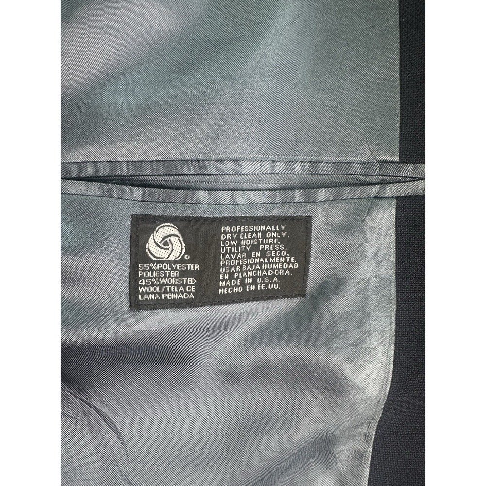 Vintage Stafford Blazer 50 L Blue Wool Premium University Golden Button Logo - Picture 12 of 14